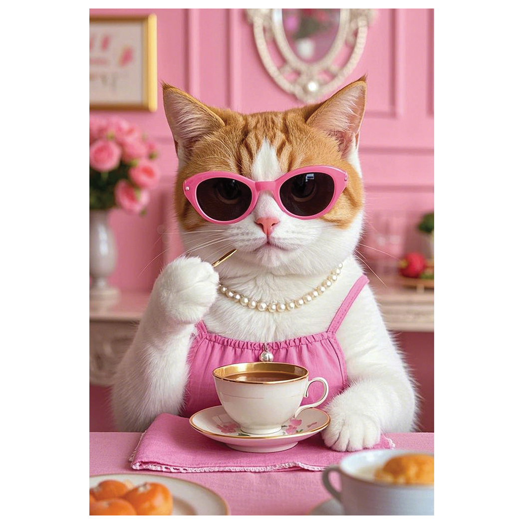 Party Partners 3D Lenticular Greeting Card – Diva Cat – 1 Card & 1 Envelope