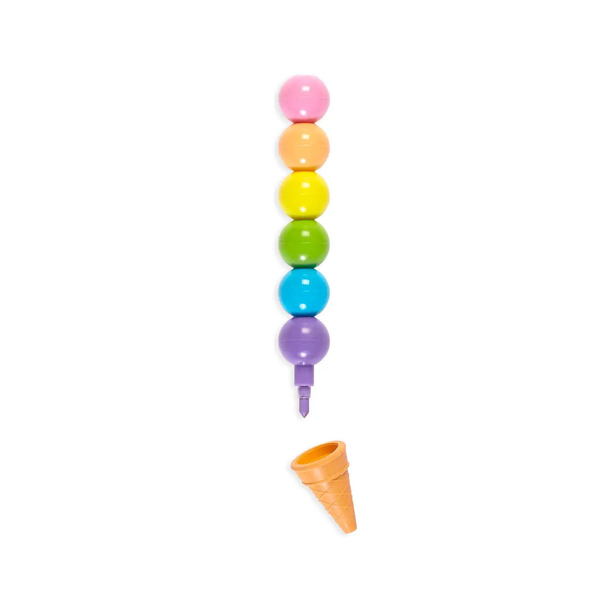 Ooly Rainbow Scoops Vanilla Scented Stacking Erasable Crayons – Stack of 6 Colors
