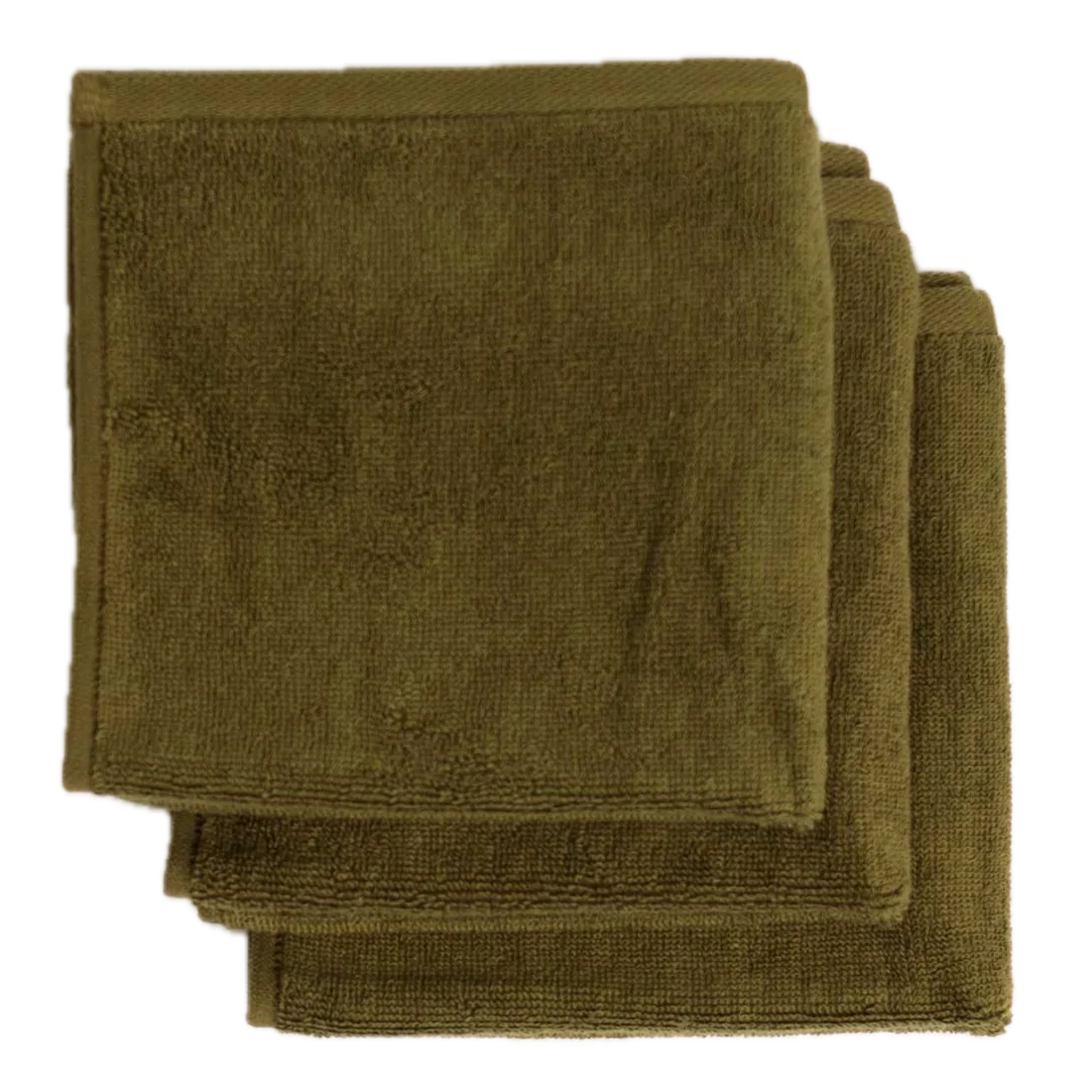 Typical Goods Stretch Face Towel – Moss Green – 14"– 3pk