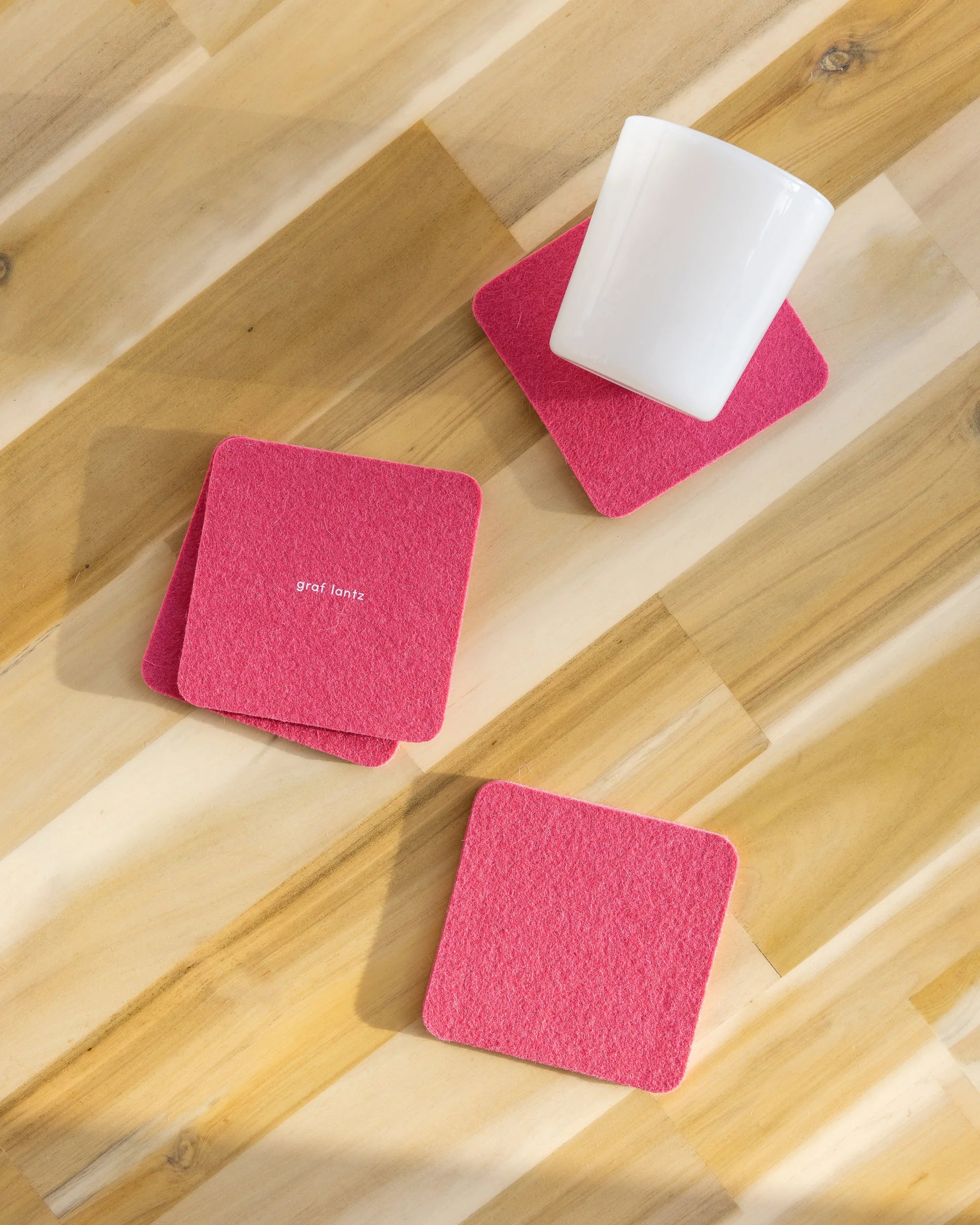 Graf Lantz Bierfilzl Square Felt Coaster – Lychee – 4pk