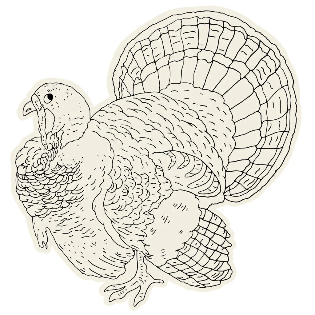 Hester & Cook Paper Placemats - Die-Cut Coloring Turkey Placemat – Pack of 12