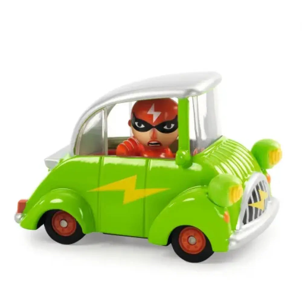Djeco Crazy Motors Toy Car For Kids – Green Flash