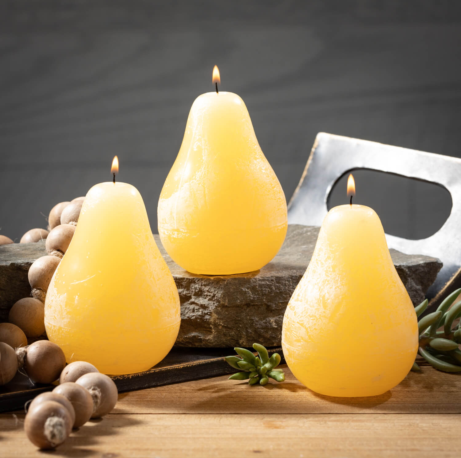 Vance Kitira Timber Pear Candle – Warm Yellow – 4.5"
