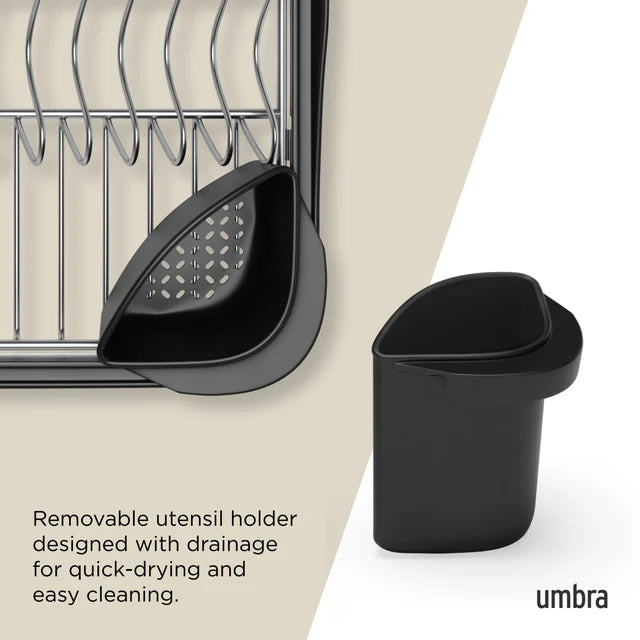 Umbra Sinkin Multi Use Dish Rack – Black/Nickel