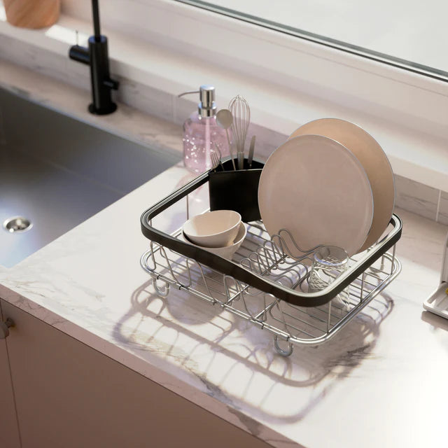 Umbra Sinkin Multi Use Dish Rack – Black/Nickel