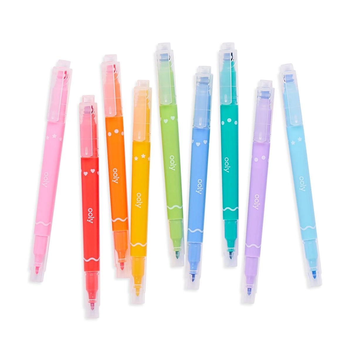 Ooly Confetti Stamp Double-Ended Markers - Set of 9