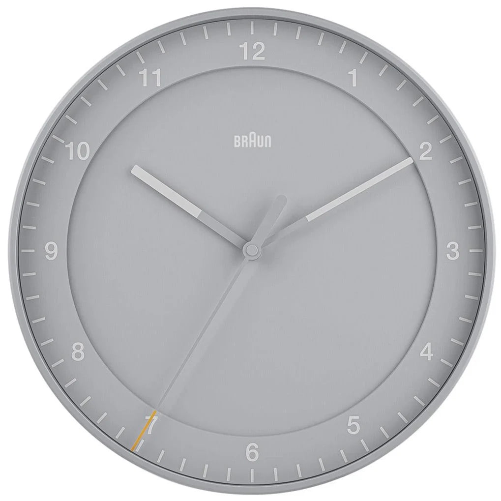Braun Classic Grey Quartz Wall Clock - 12"