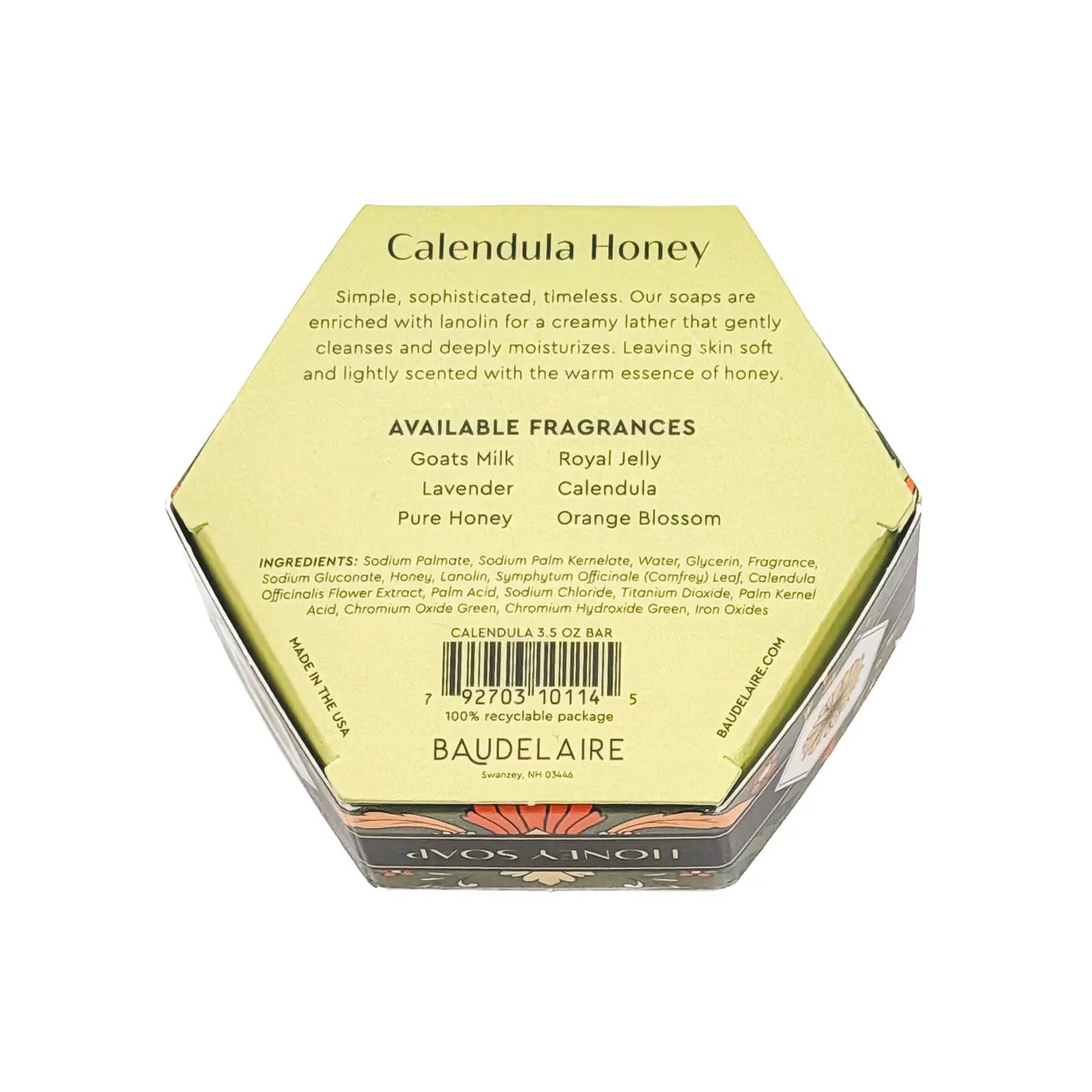 Baudelaire Calendula Honey Bar Soap – 3.5oz
