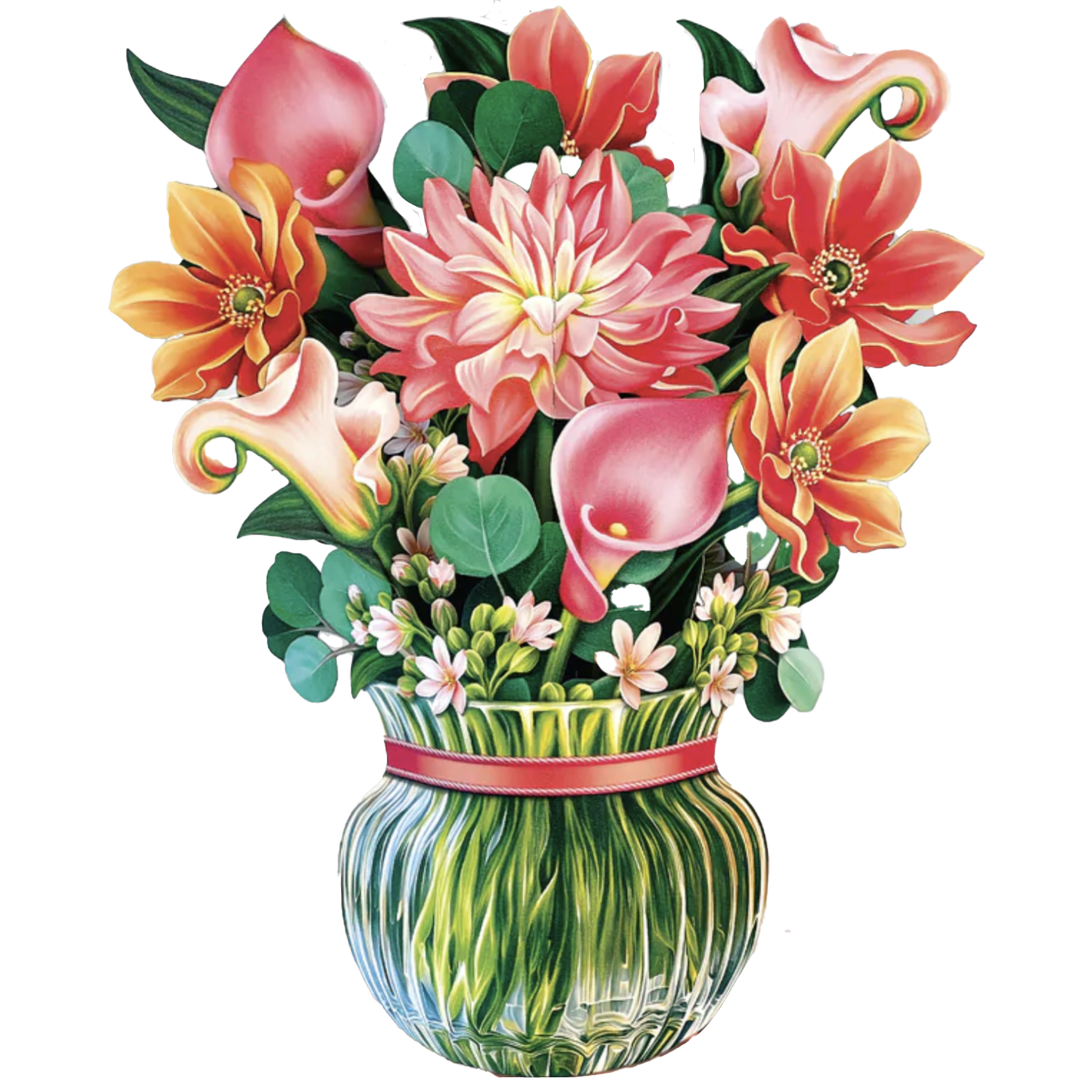 Fresh Cut Paper 3D Pop Up Flower Greeting Note Card – Dear Dahlia – 6" x 5"