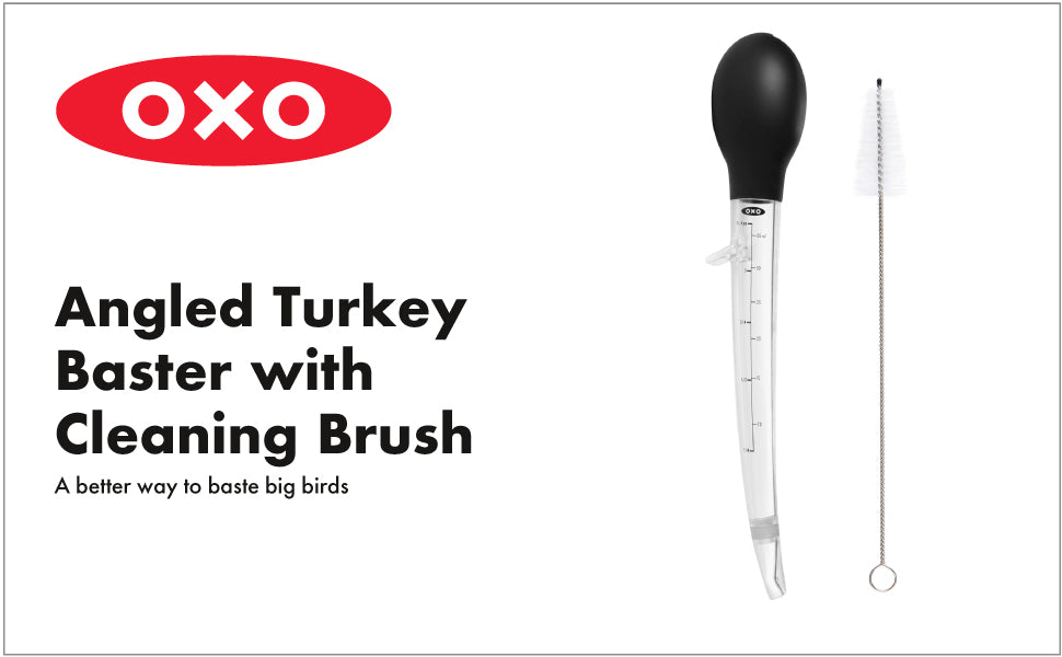 OXO Good Grips Angled Turkey Baster with Cleaning Brush – Black