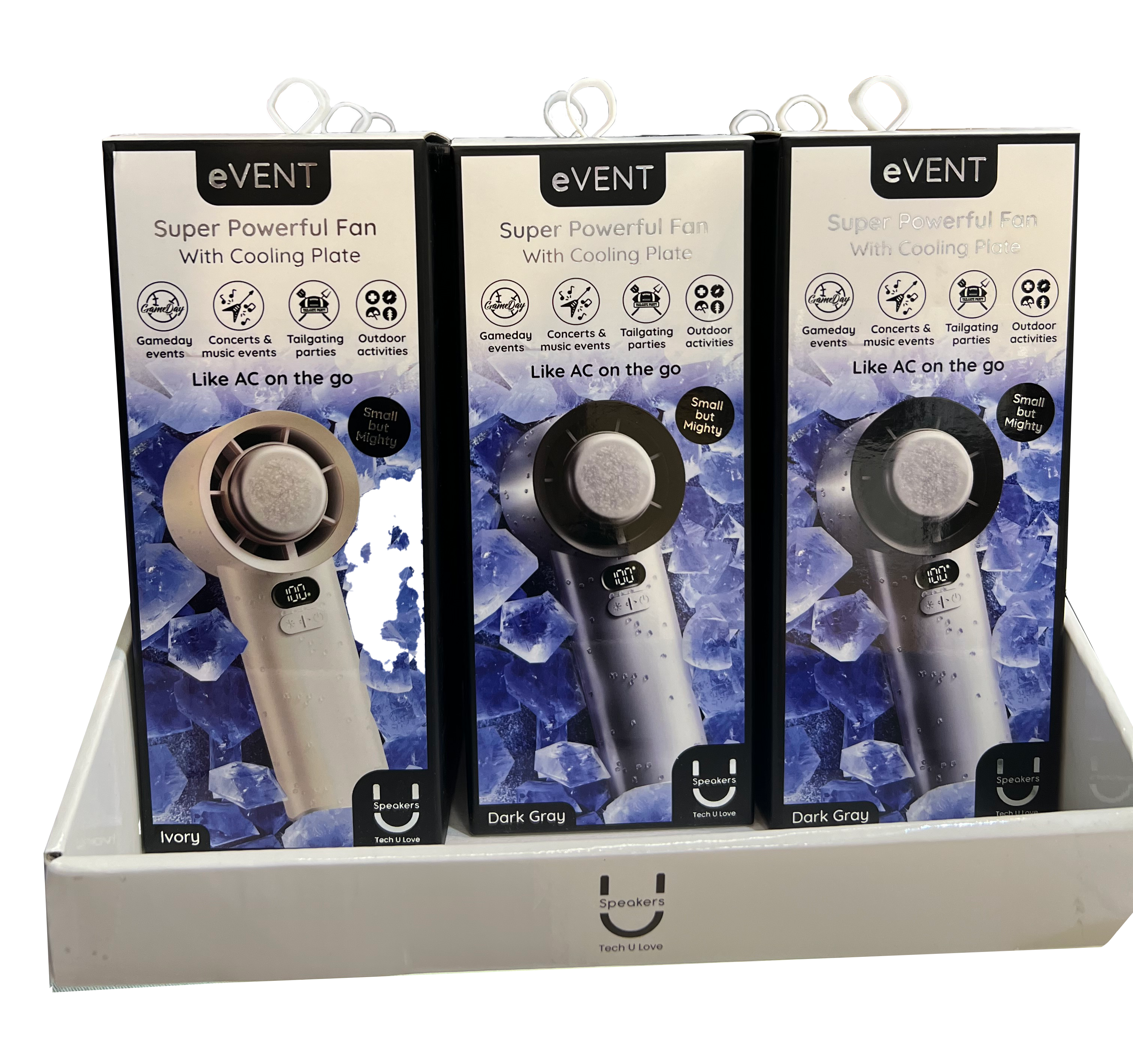 Fashionit eVENT Super Powerful Hand Held Fan With Cooling Plate – Dark Grey