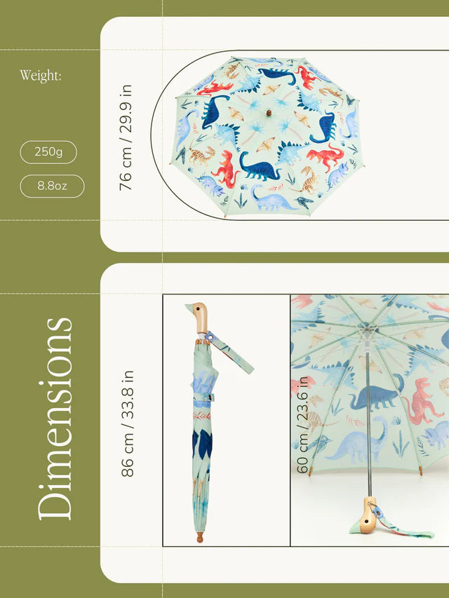 Original Duckhead Duckling x Meri Meri Umbrella For Kids – Dinosaur