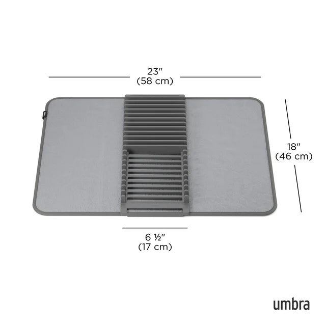 Umbra UDry Dish Drying Rack with Mat – Charcoal
