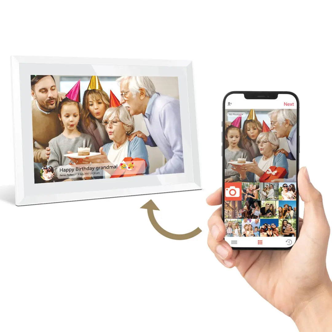 Right In Stride Digital Picture & Video Frame – 10" – White