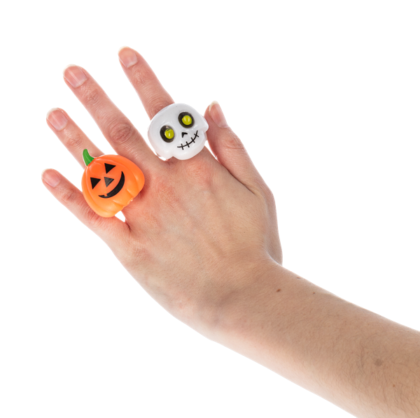 Flashing Halloween Rings – Assorted Styles – Sold Individually