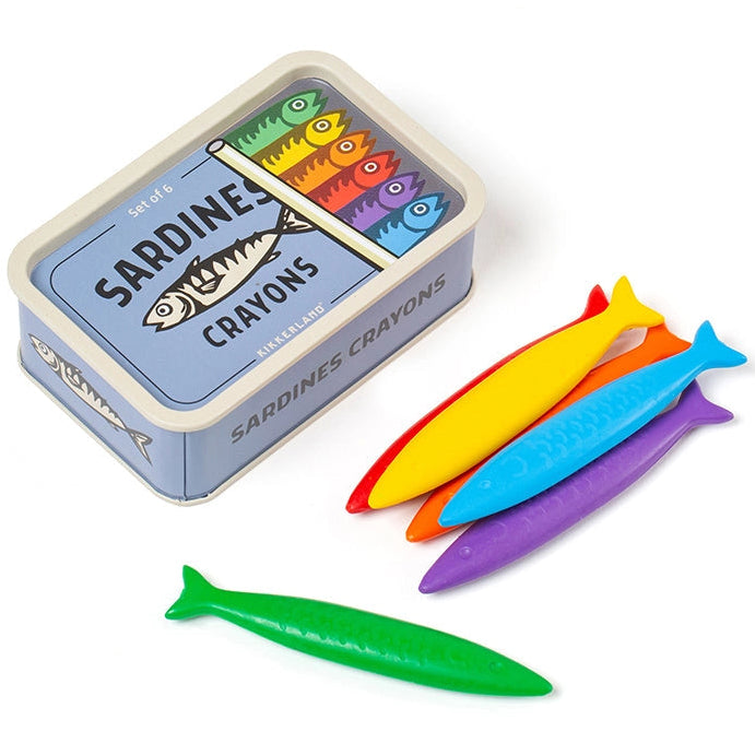 Kikkerland Sardines Crayons – Pack of 6