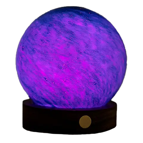 Gingko AstraGlass Light Hand Blown & Painted Artisanal Glass Orb – 5" – Galaxy Breeze