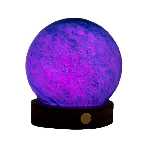 Gingko AstraGlass Light Hand Blown & Painted Artisanal Glass Orb – 3.5" – Mini Galaxy Breeze