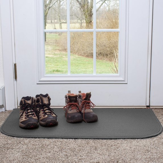 Ritz Solid Stain Resistant Accent Rug – Graphite – 18" x 30"