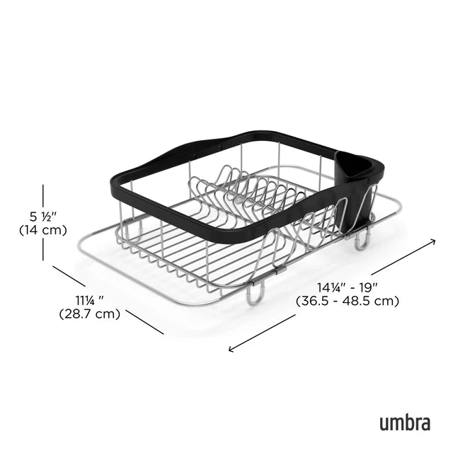 Umbra Sinkin Multi Use Dish Rack – Black/Nickel