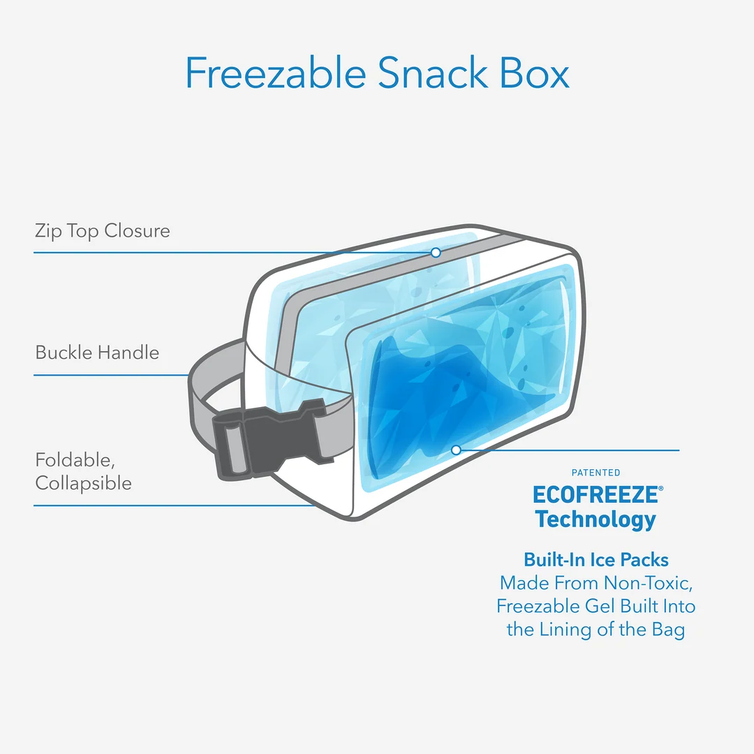Packit Freezable Snack Box – 8" x 5" – Charcoal
