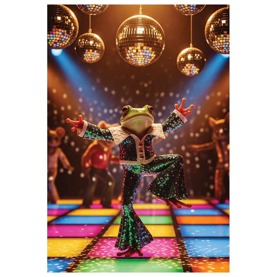 Party Partners 3D Lenticular Greeting Card – Frog – 1 Card & 1 Envelope