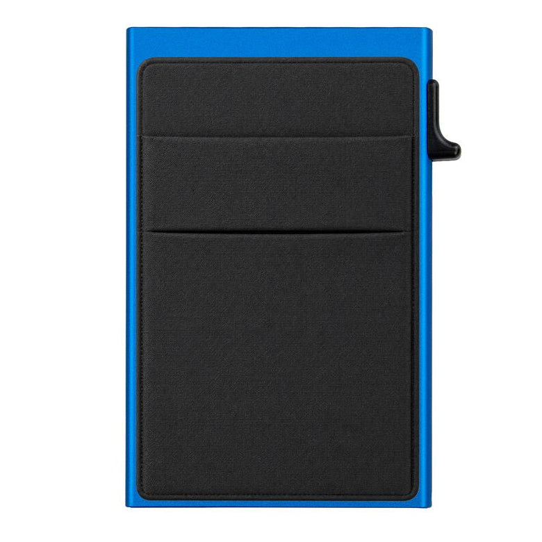Garzini RFID-Protected MagSafe Metal 6 Card Holder With Removable Pocket – Light Royal Blue
