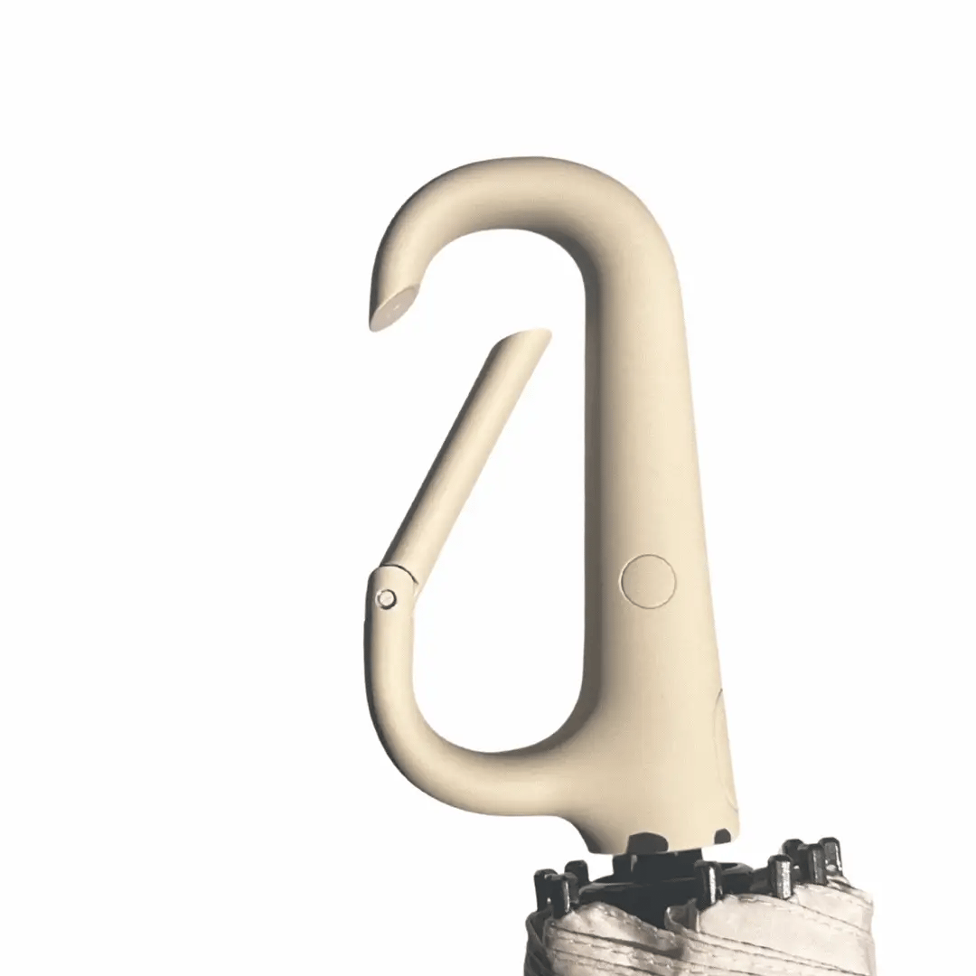 URBN ELEMNTS – Everyday Umbrella with Never-Forget Carabiner Handle – Grey