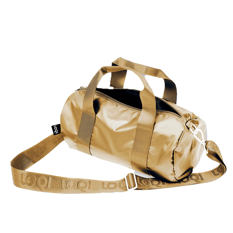 LOQI Reusable Small Weekender Bag – Metallic Gold – 4" x 7.8"