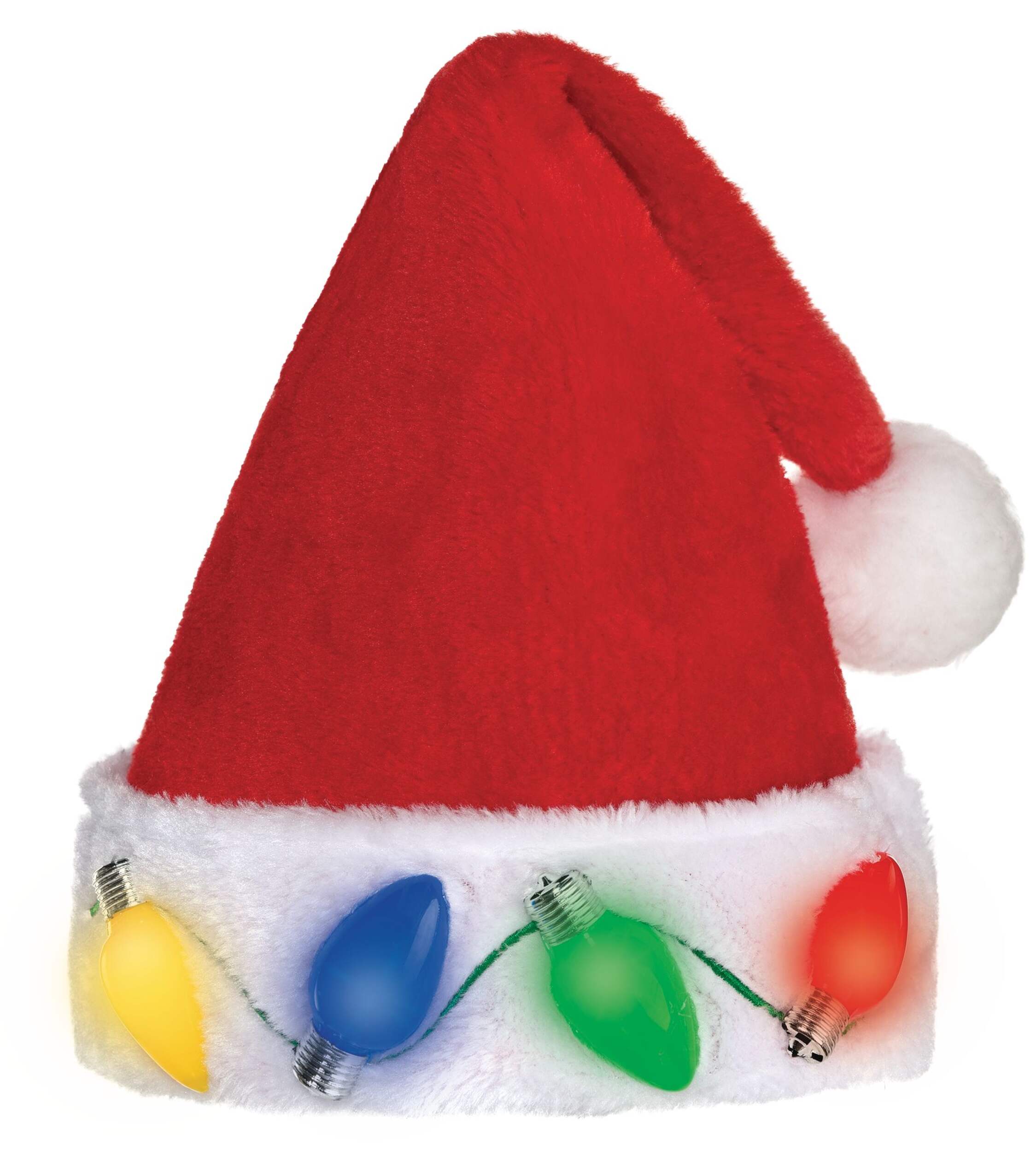 LED Light Up Plush Christmas Santa Hat
