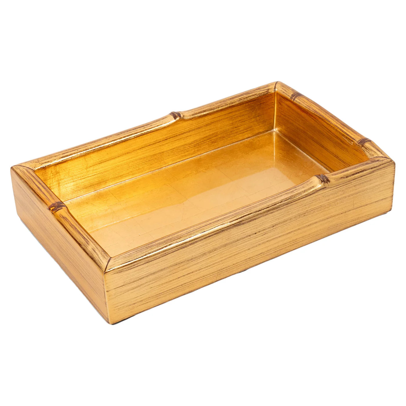 Caspari Gold Leaf Bamboo Edge Lacquer Guest Towel Holder