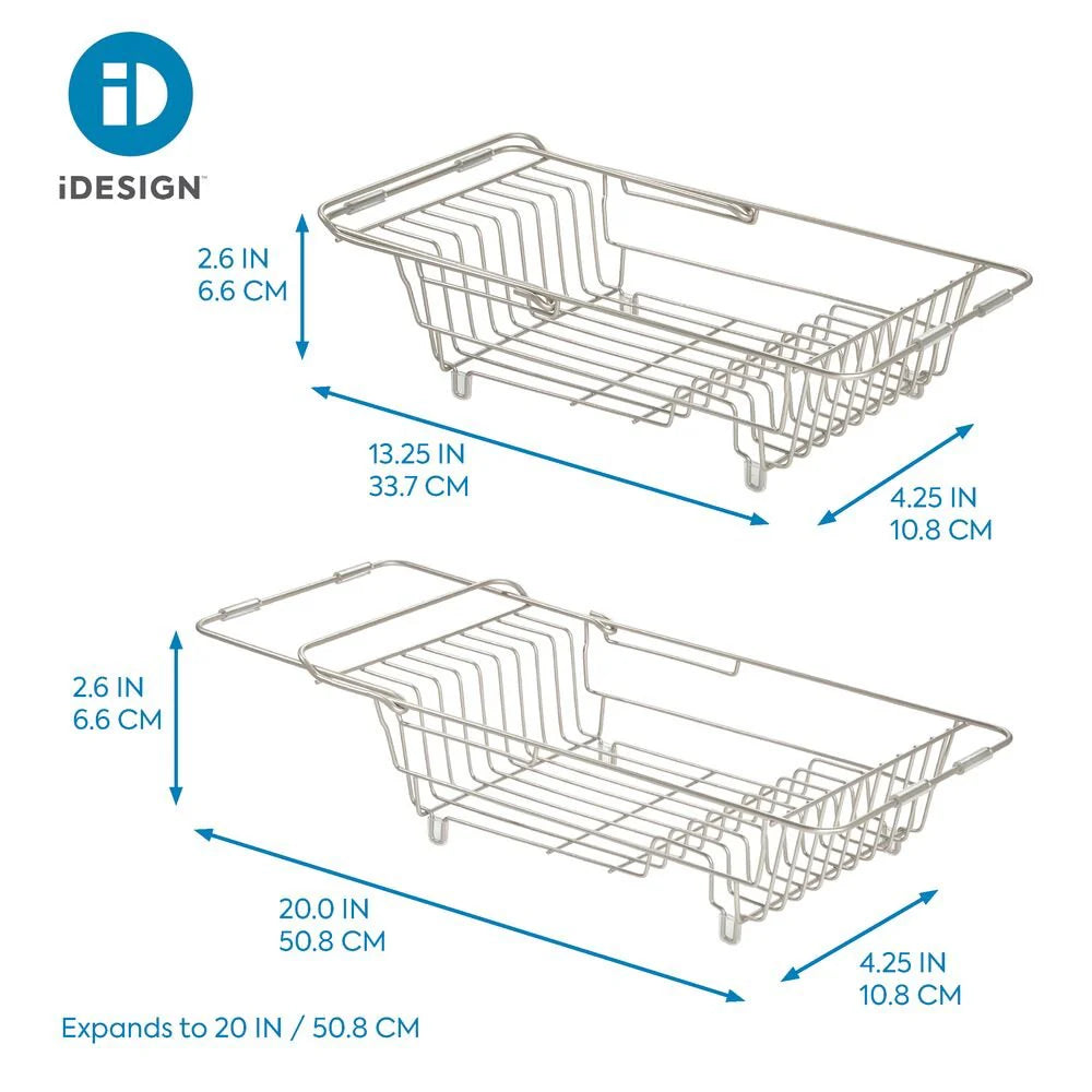 iDesign Classico Over Sink Dish Drainer – Satin