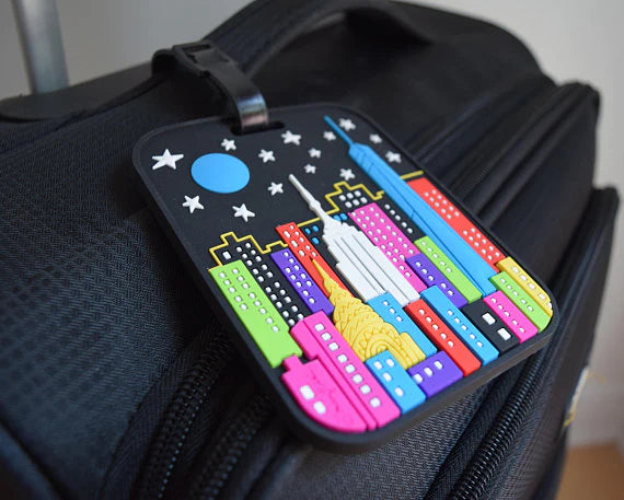 NY Night Skyline 3D Luggage Tag