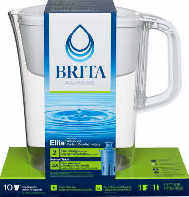 Brita 10 Cup Water Filter Pitcher + 1 Filter – White