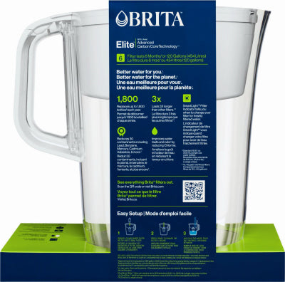 Brita 10 Cup Water Filter Pitcher + 1 Filter – White