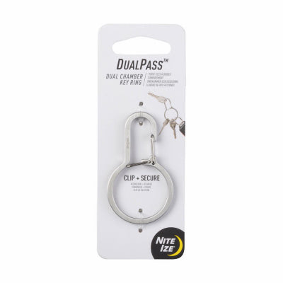 DualPass Dual Chamber Key Ring With Carabiner Clip