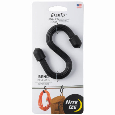 Gear Tie Bendable S-Hook – Black