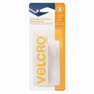 VELCRO® Sticky Back Tape – White – .75 x 24"