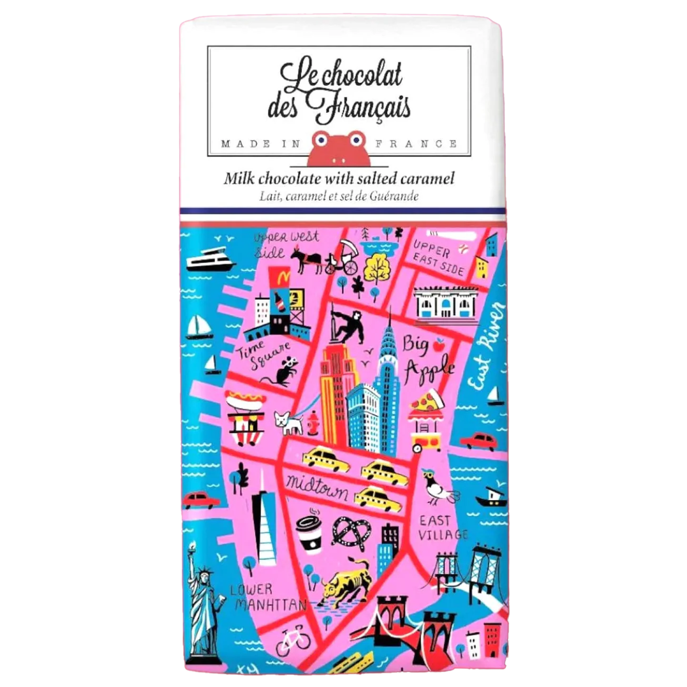 Le Chocolat des Francais – NYC Map – Milk Chocolate & Salted Caramel – 2.8oz **