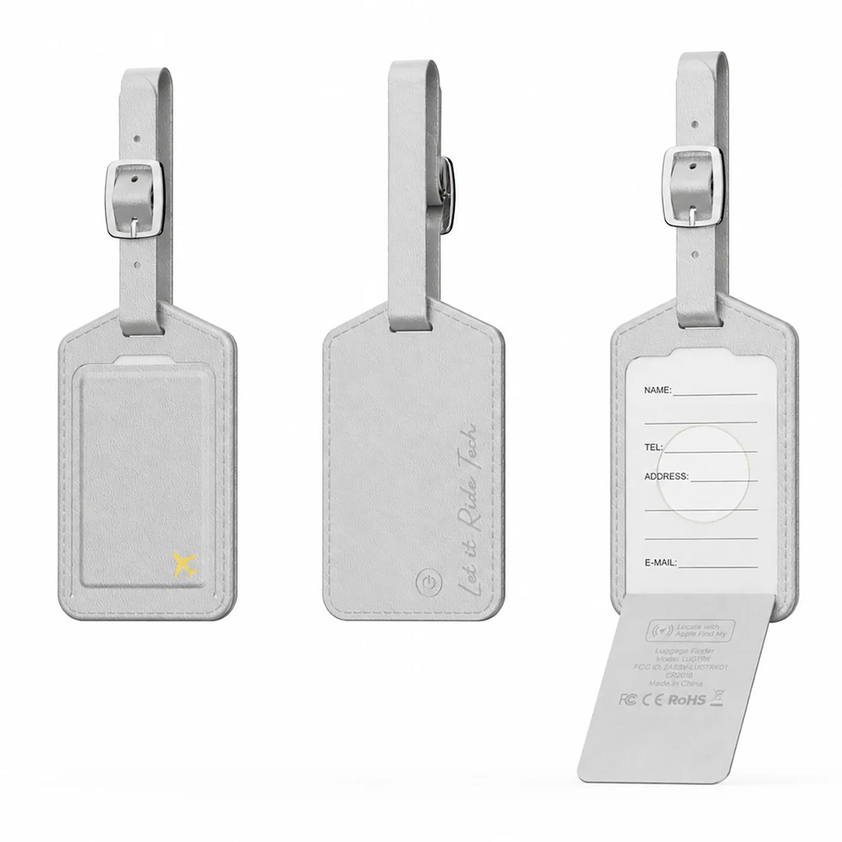 Let It Ride Tech – Universal Luggage Tag Finders – Pack of 2 – Orange