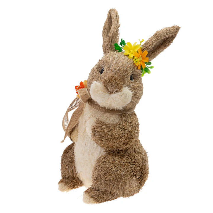 Bowie Straw Easter Bunny Tabletop Figurine – 12"