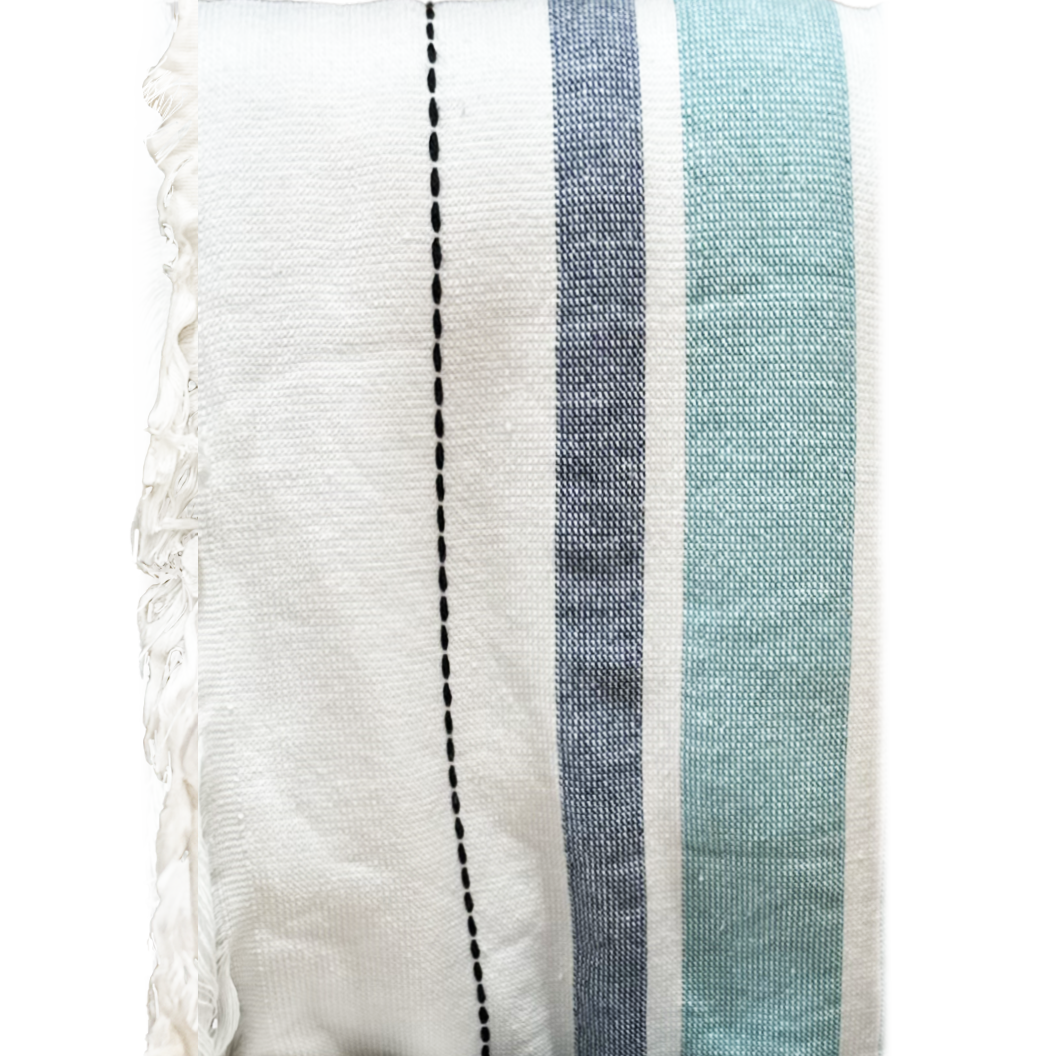 Antalya Beach Towel With Fringe – Teal – 35" x 70"