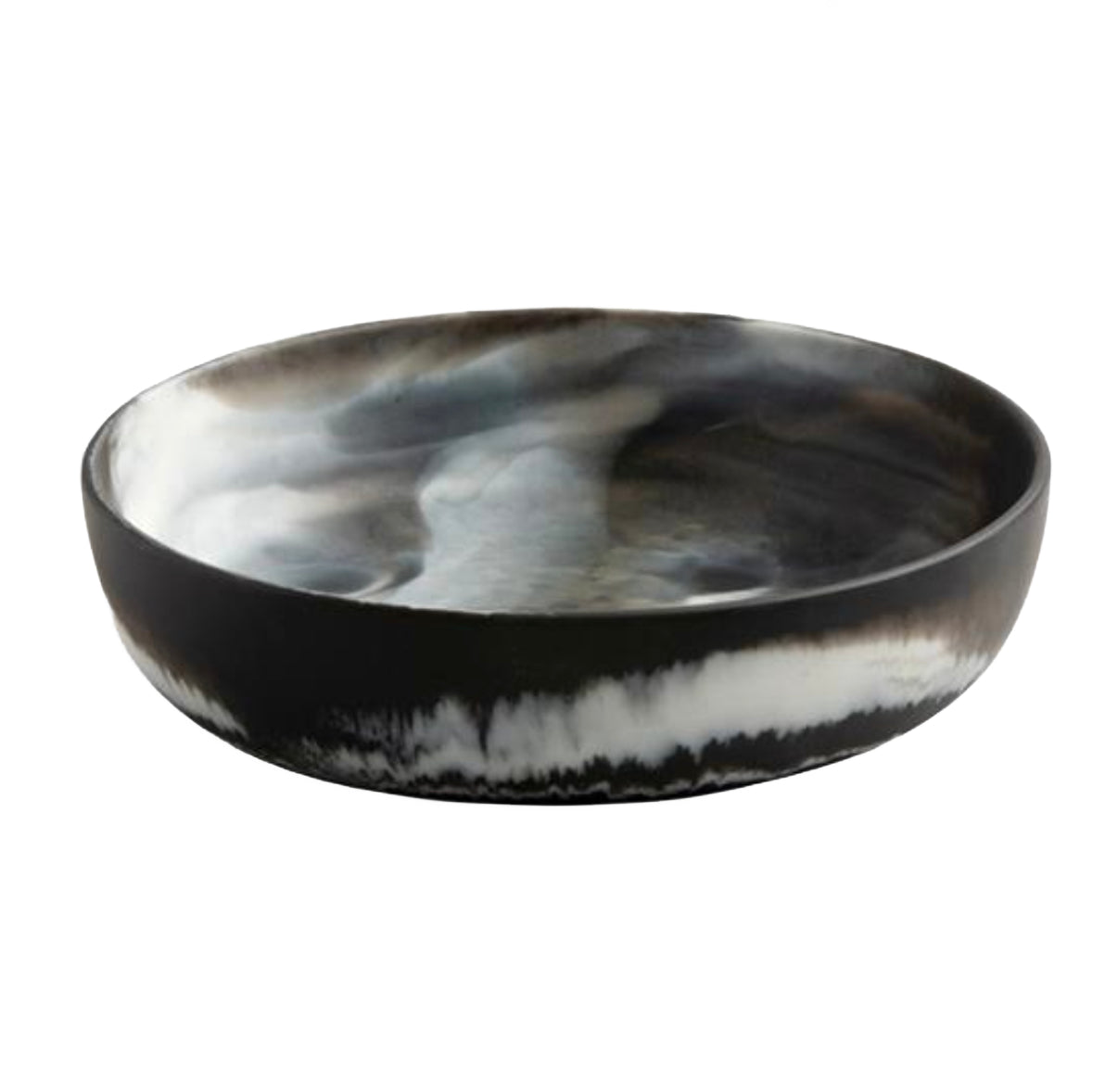 Blue Pheasant Hugo Swirled Resin Serving Bowl – Black – Small