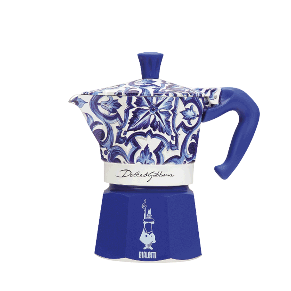Bialetti Moka Express Dolce & Gabbana Stovetop Espresso Maker – 3 Cup – Mediterranean Blue