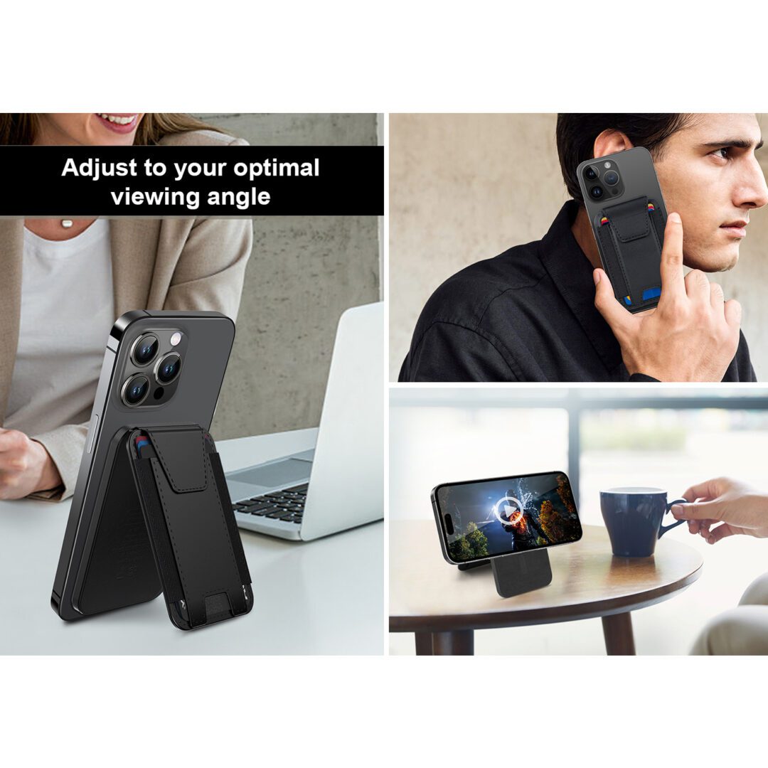 Phunkee Tree Leather Magnetic Wallet & Tracker – Black