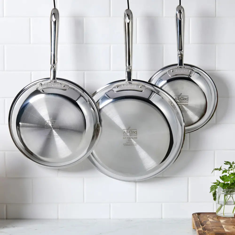 All-Clad #401716L D3 Stainless 3-ply Bonded Cookware Set – 14 pc. Set