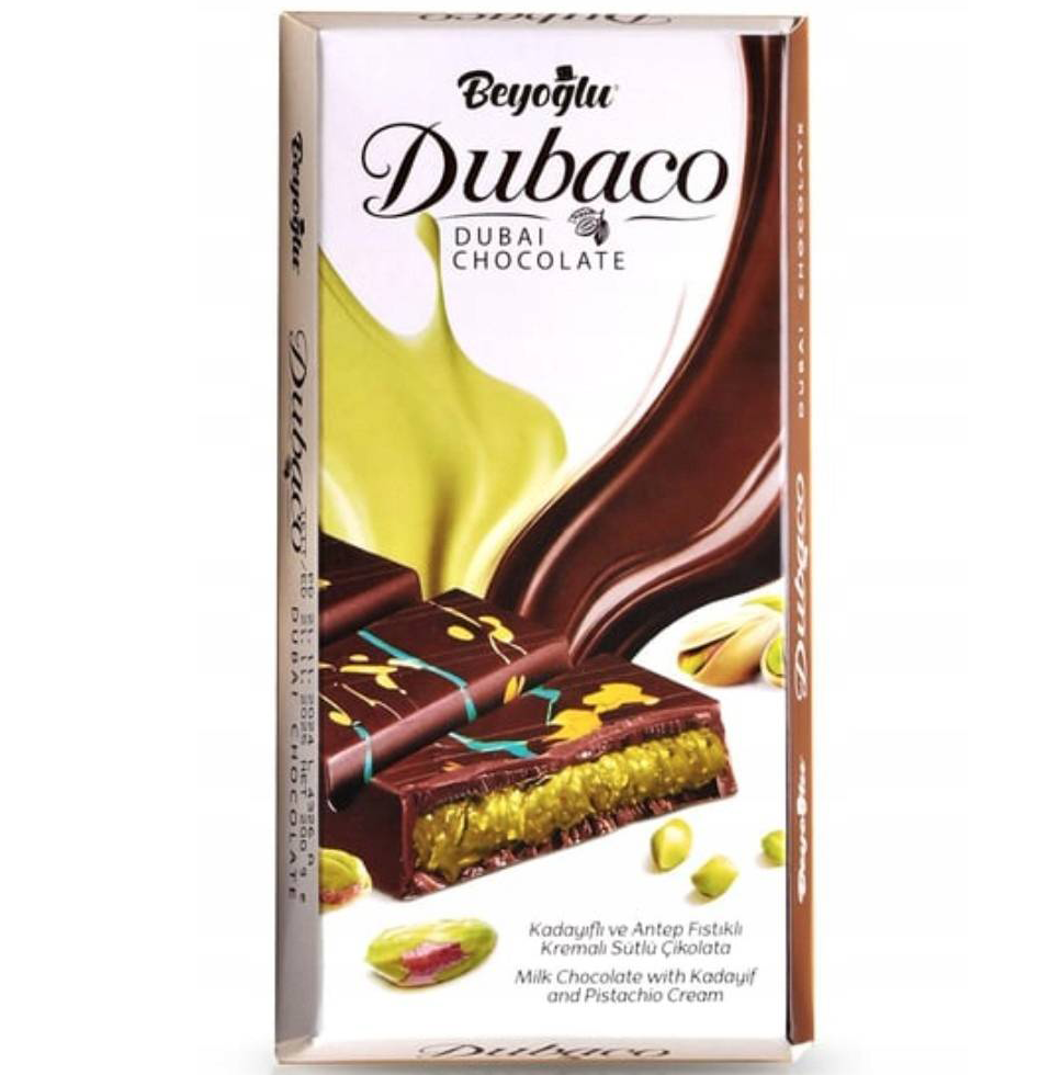 Beyoglu Dubaco Dubai Pistachio Kataifi Milk Chocolate Bar – 200g **