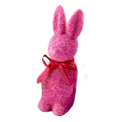 Flocked Button Nose Bunny – 6" – Assorted Colors – Sold Individually