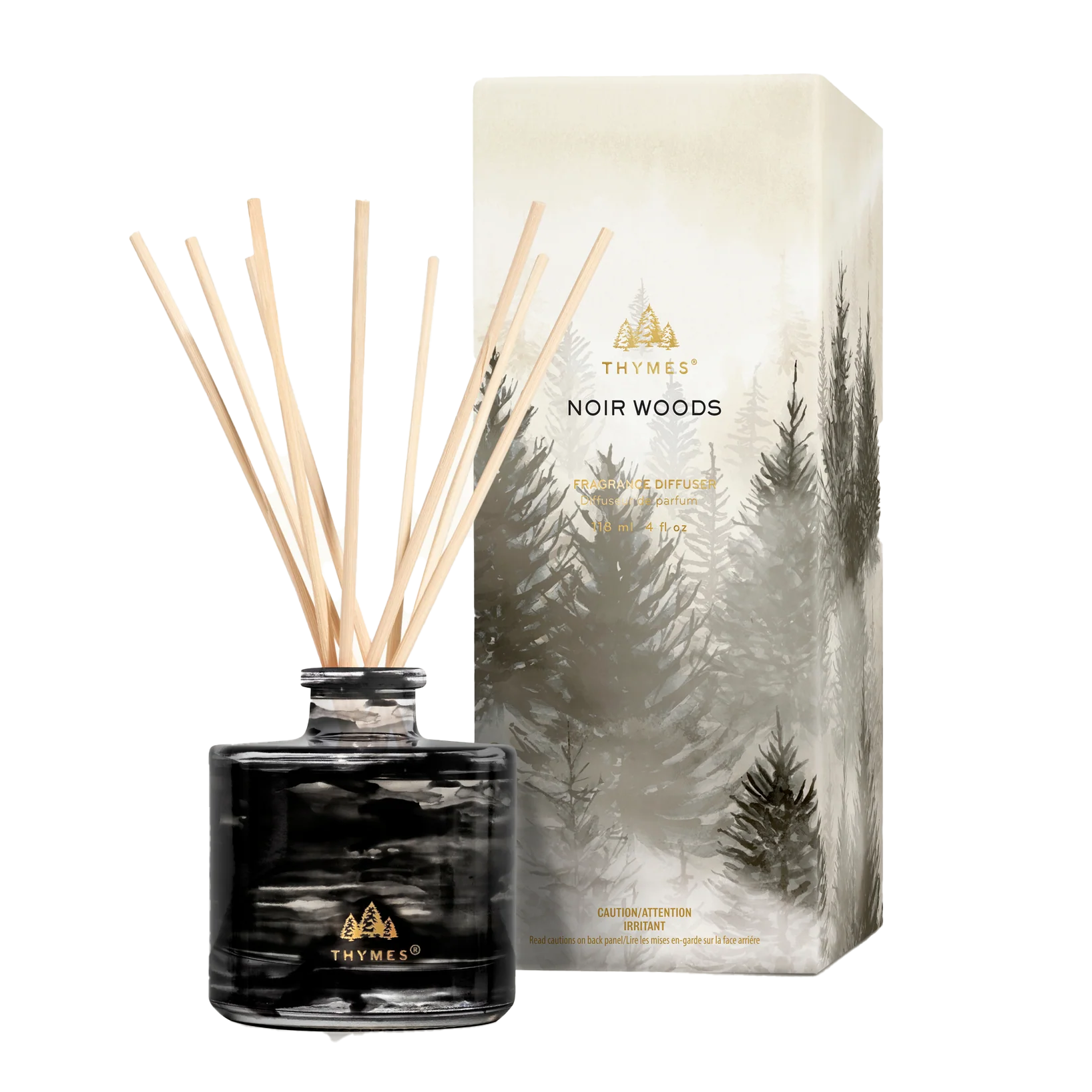 Thymes Noir Woods Petite Reed Diffuser - 4oz