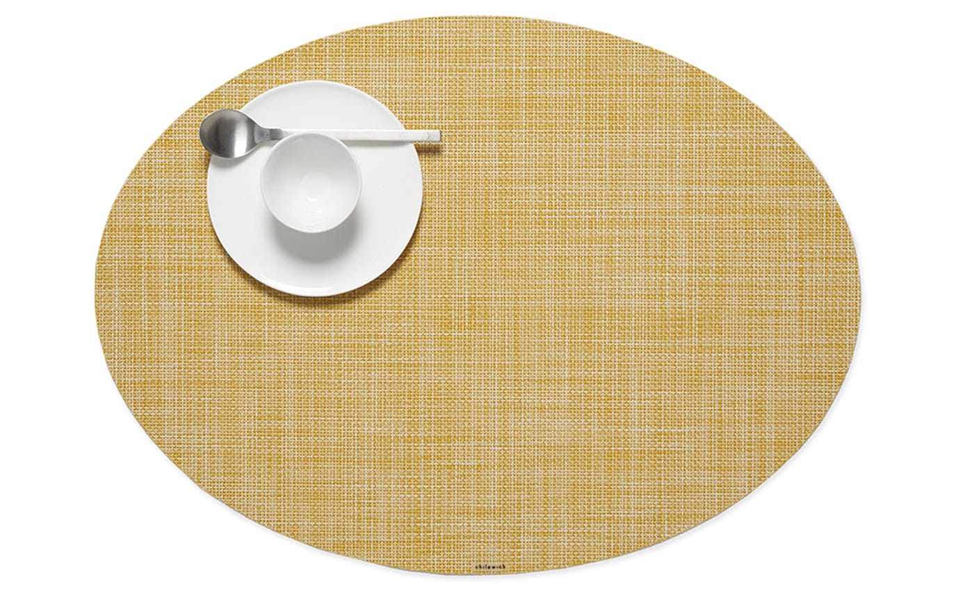 Chilewich Mini Basketweave Oval Placemat – Ochre – S. Feldman